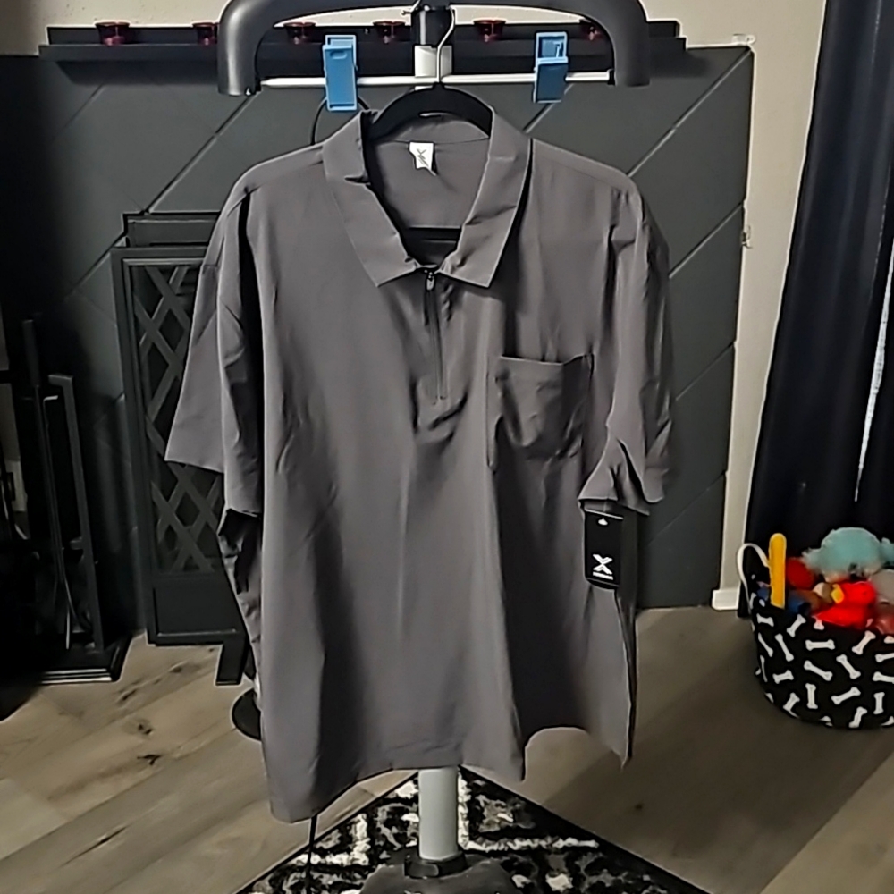Mens Xersion woven short sleeve polo